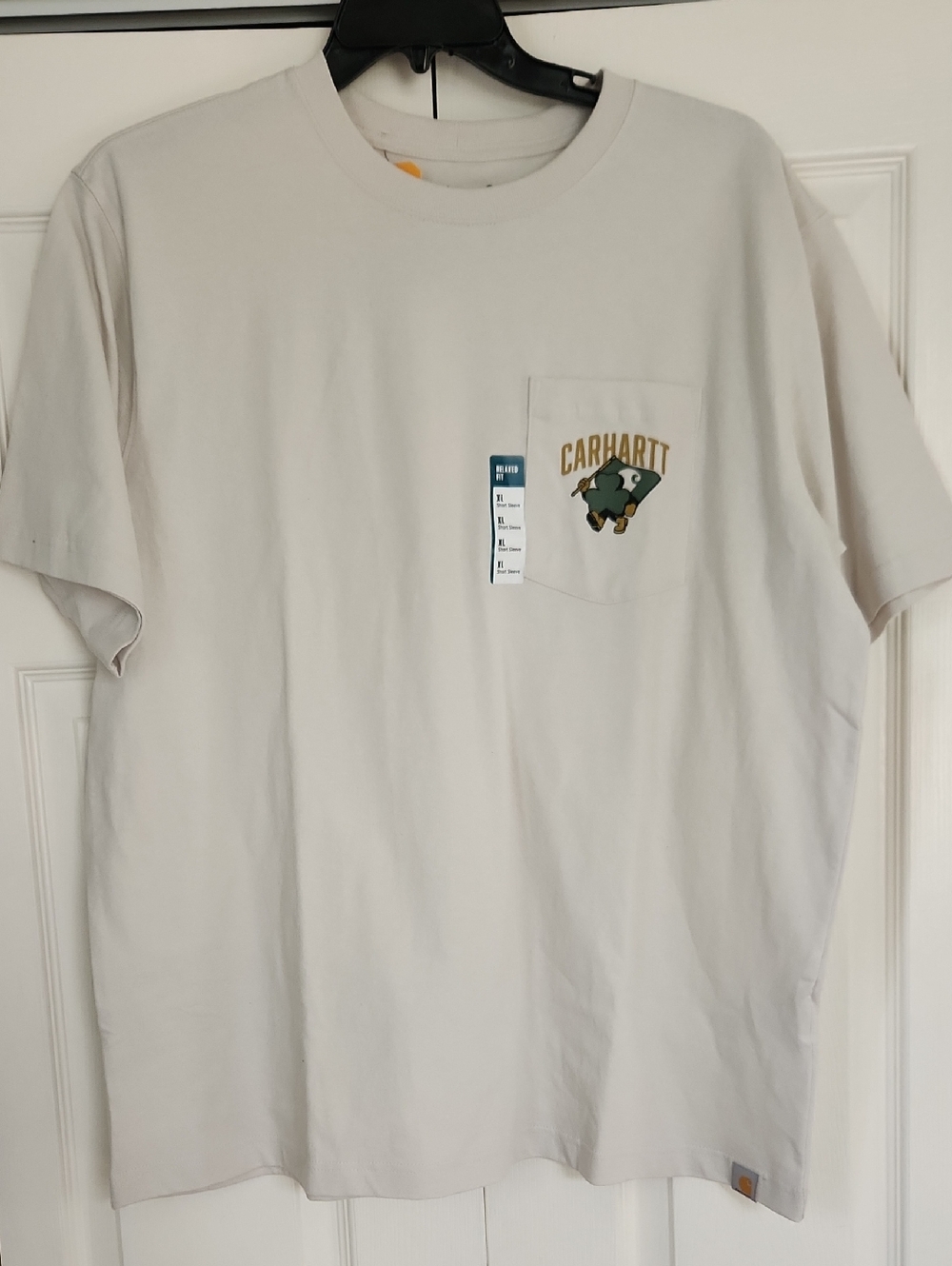 NWT Carhartt Dearborn Relaxed Fit Shamrock Pocket T-Shirt in Turtledove Irish